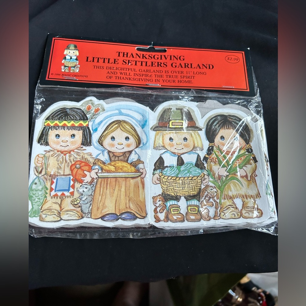 MAGIC CREATIONS VTG 90s NIP Thanksgiving Festive Character Garland.